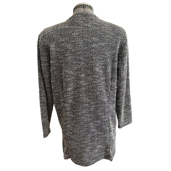BonWorth Womens M Petite Black & Gray Button-Up Cardigan Sweater - Picture 3 of 8